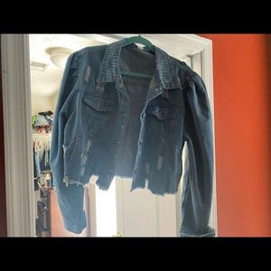 Womens distressed jean jacket